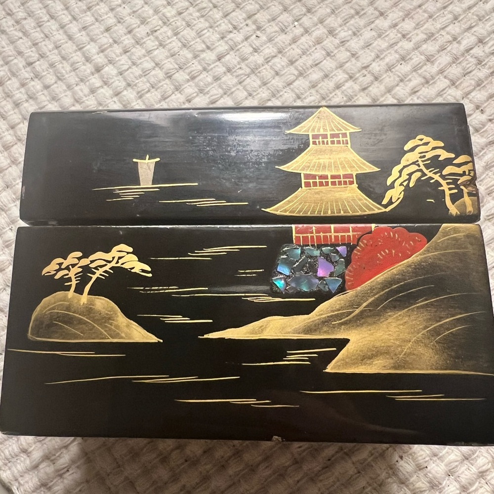 Black lacquered Japanese box.